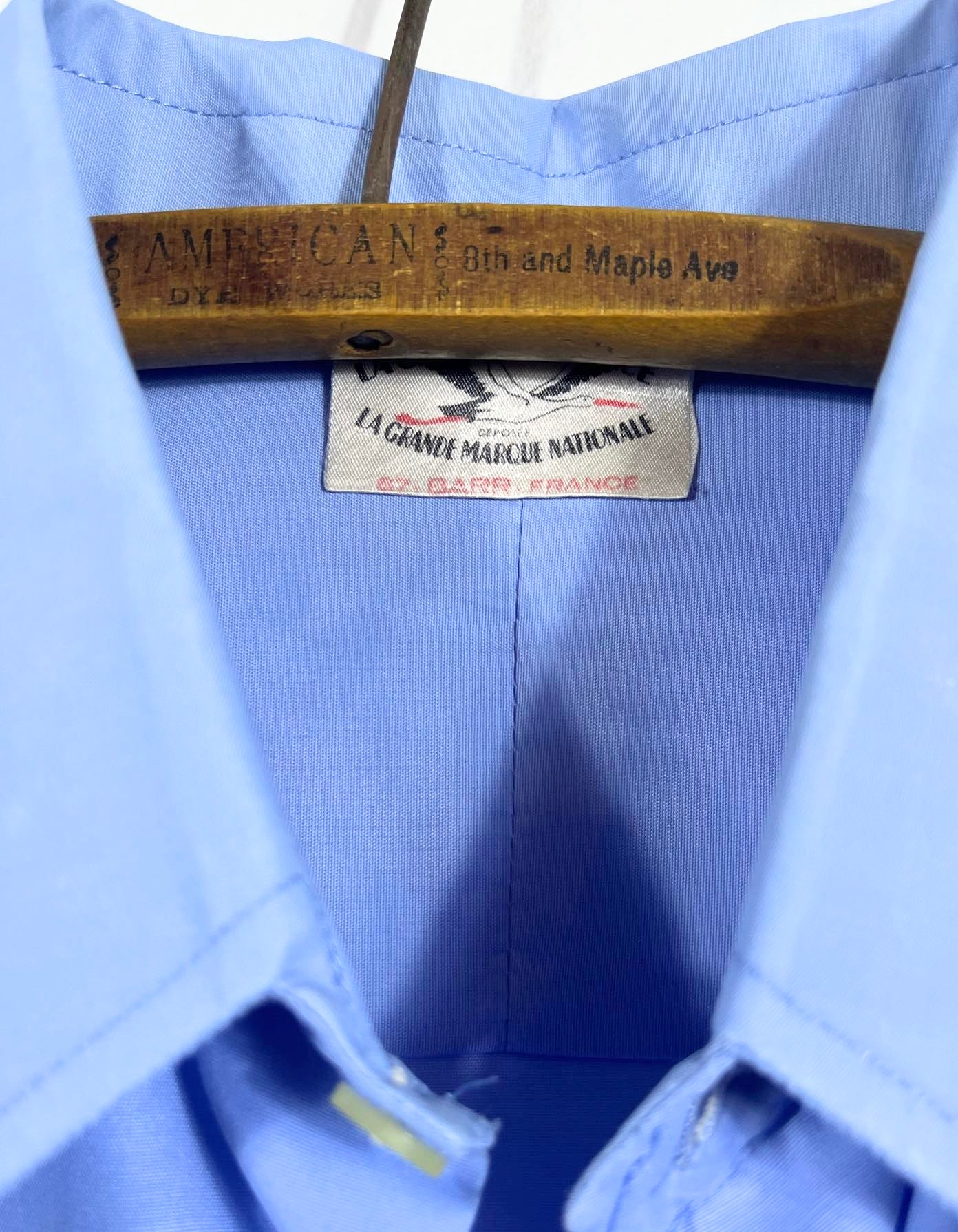 Vtg La Chemise D'alsace Perfect Blue (men's) Button Up Top