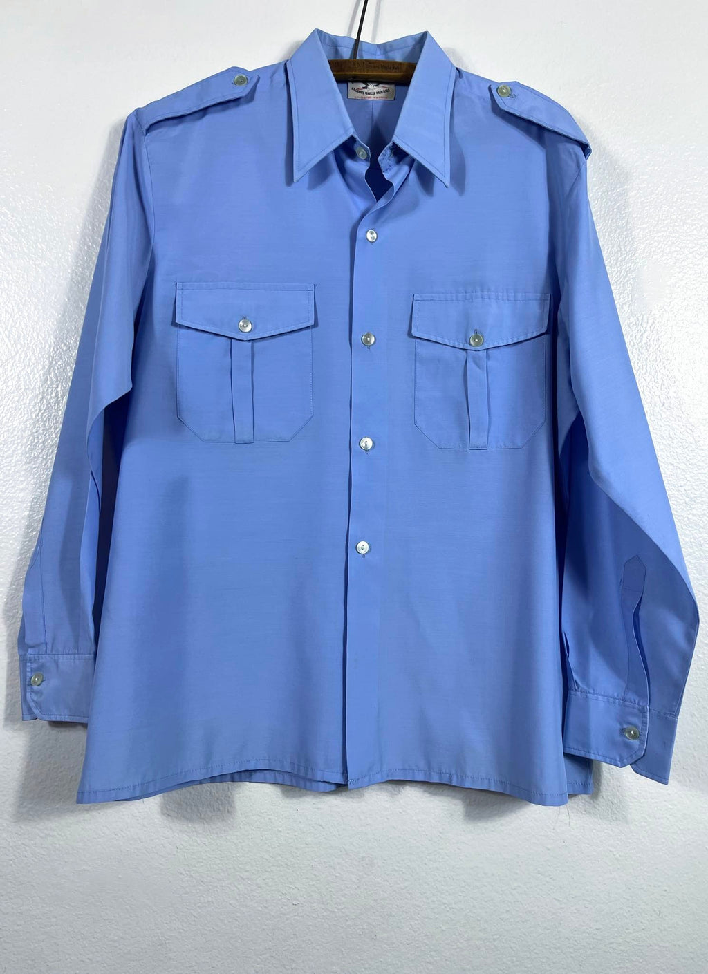 Vtg La Chemise D'alsace Perfect Blue (men's) Button Up Top