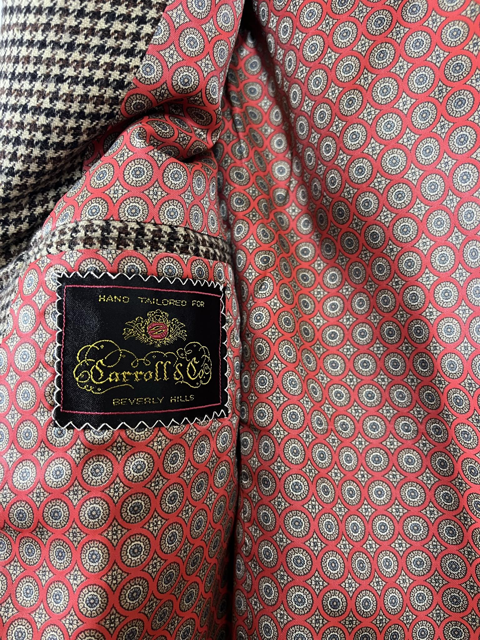 Vtg Carroll & Co Herringbone Oversized Blazer