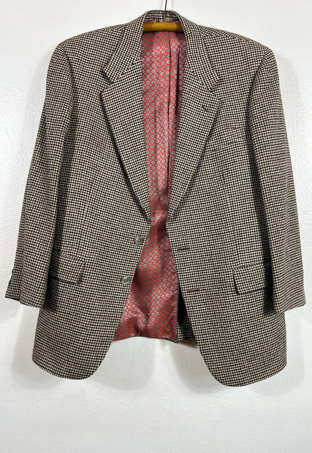 Vtg Carroll & Co Herringbone Oversized Blazer