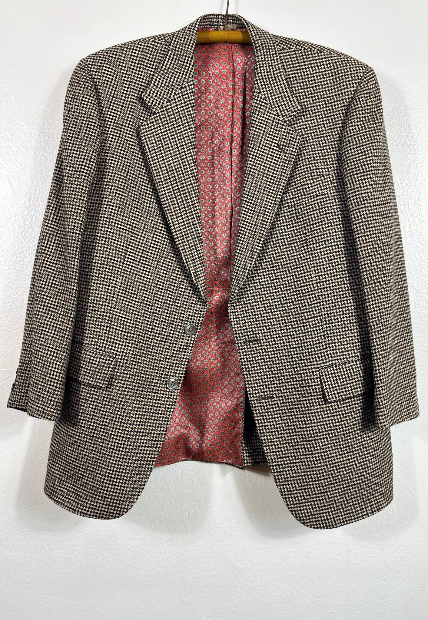 Vtg Carroll & Co Herringbone Oversized Blazer