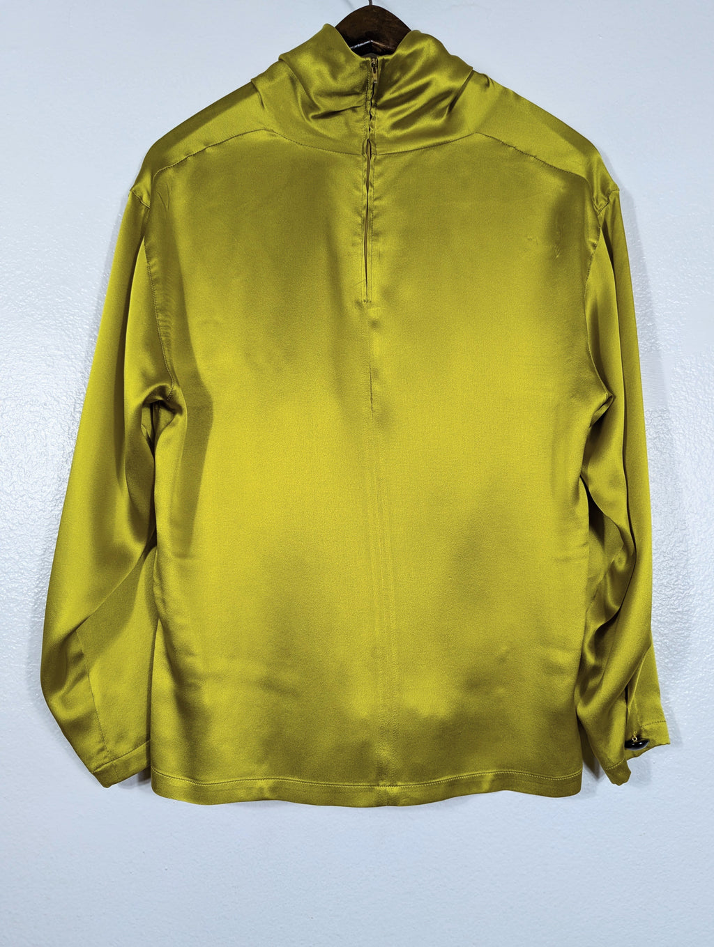 Vtg Silky Golden Blouse
