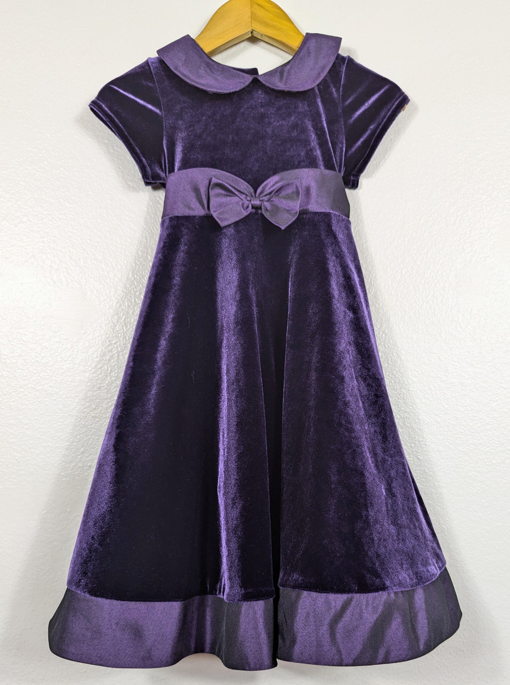 Vtg Eggplant Velour Holiday Dress size 5