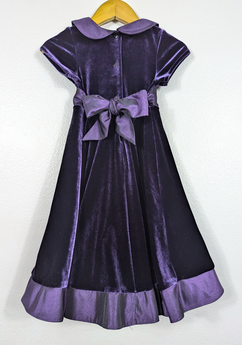 Vtg Eggplant Velour Holiday Dress size 5