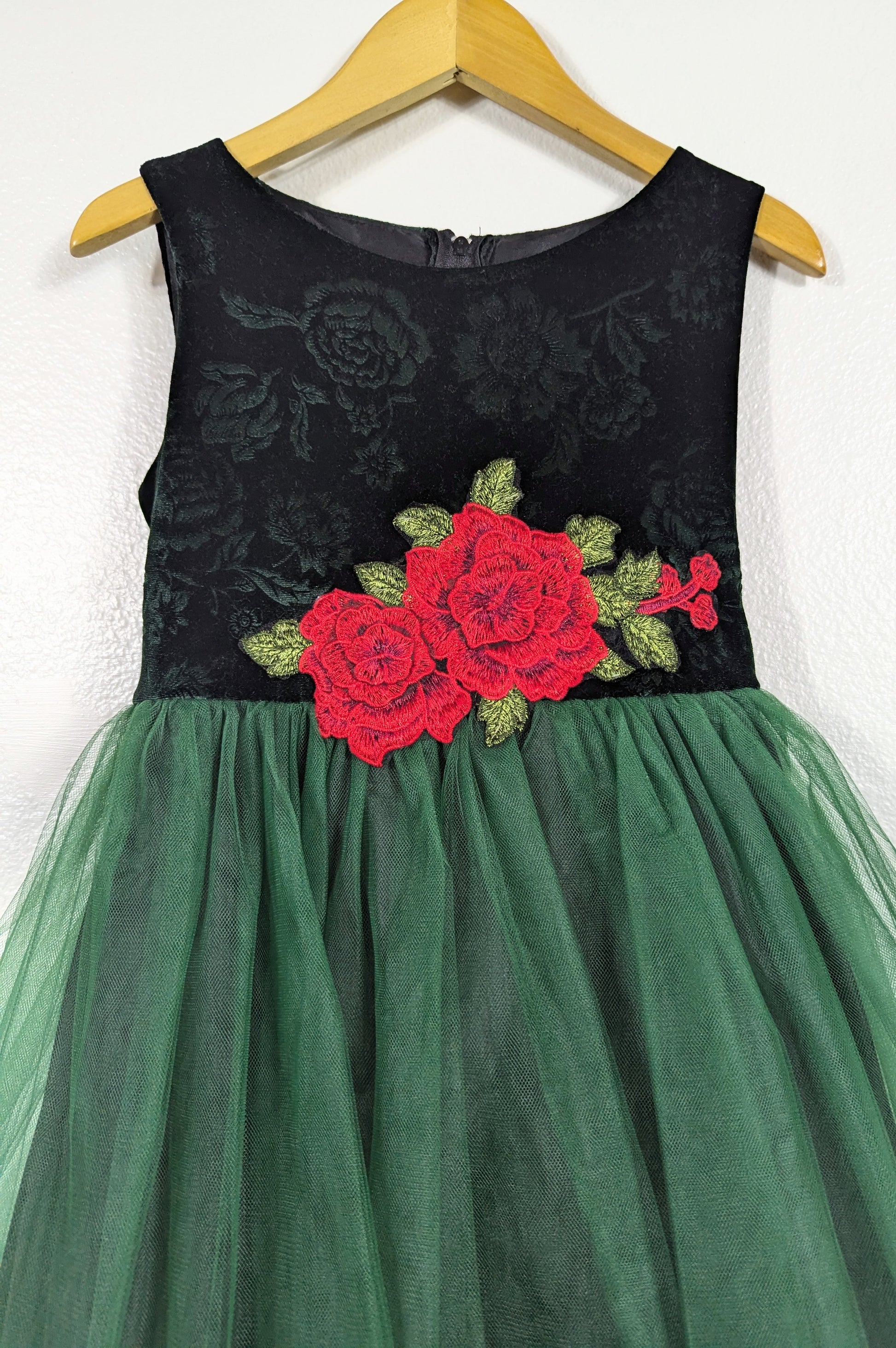Tulle Evergreen Taffeta Layered Holiday Dress size 7-8