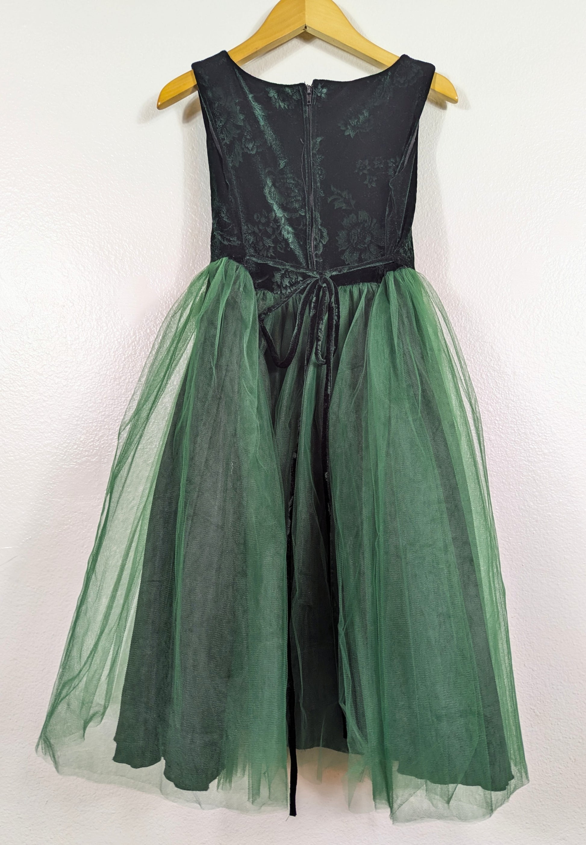 Tulle Evergreen Taffeta Layered Holiday Dress size 7-8