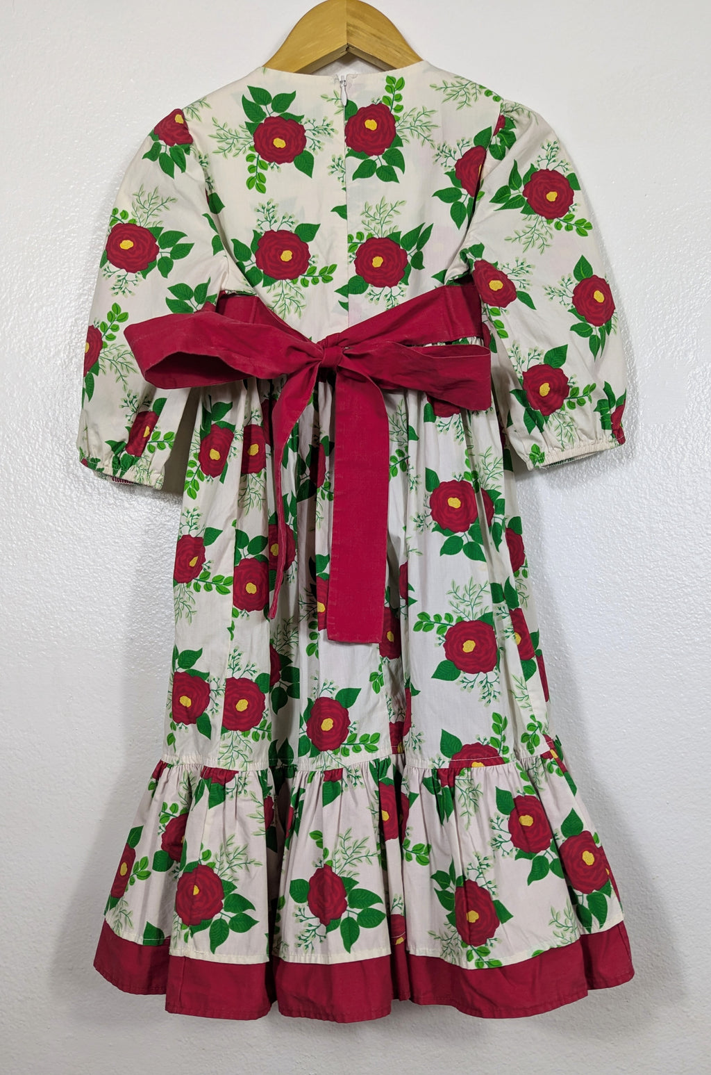 Vtg Floral Holiday Christmas Dress size 7-8