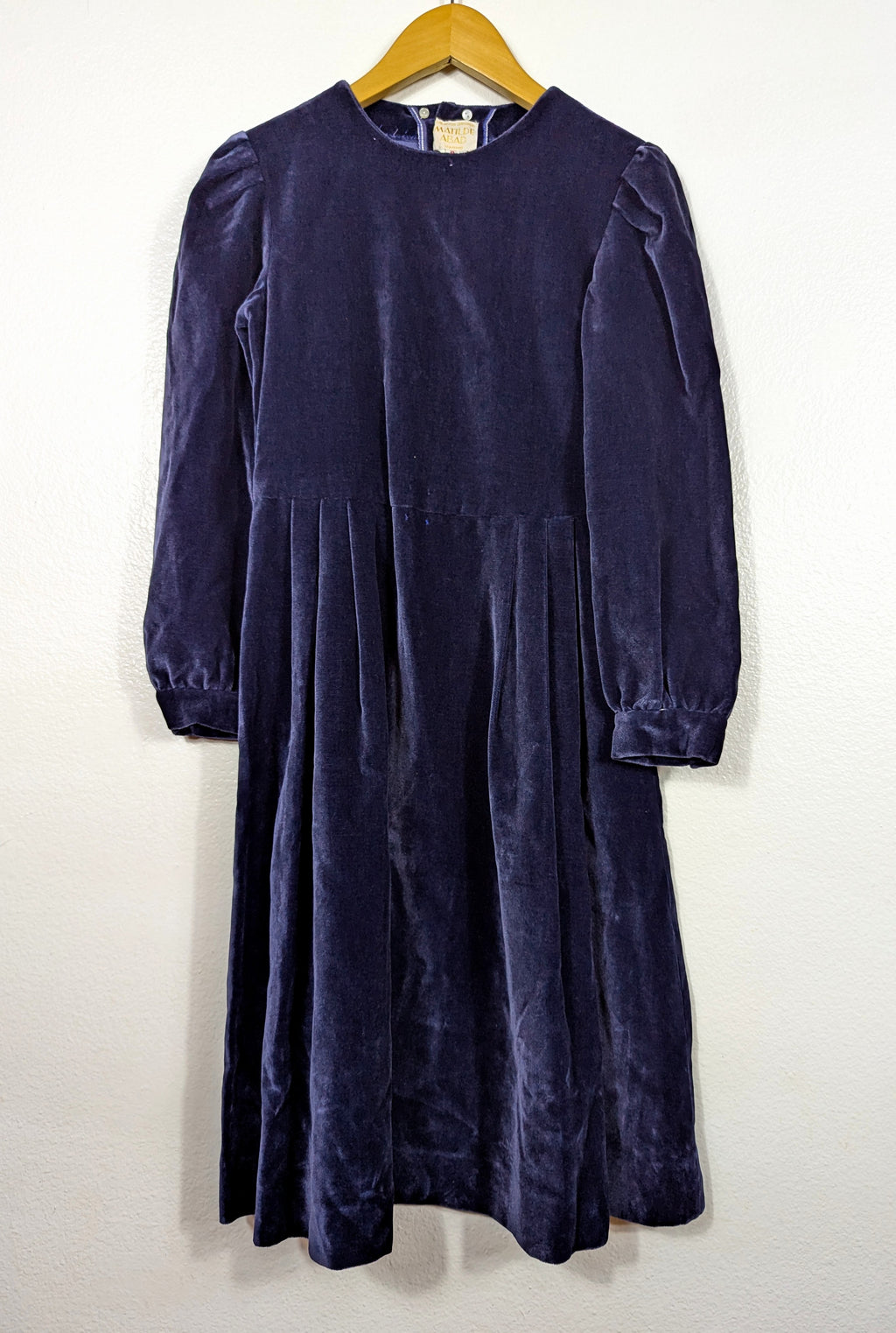 Vtg Matilde Abad Navy Velvet Dress size 9