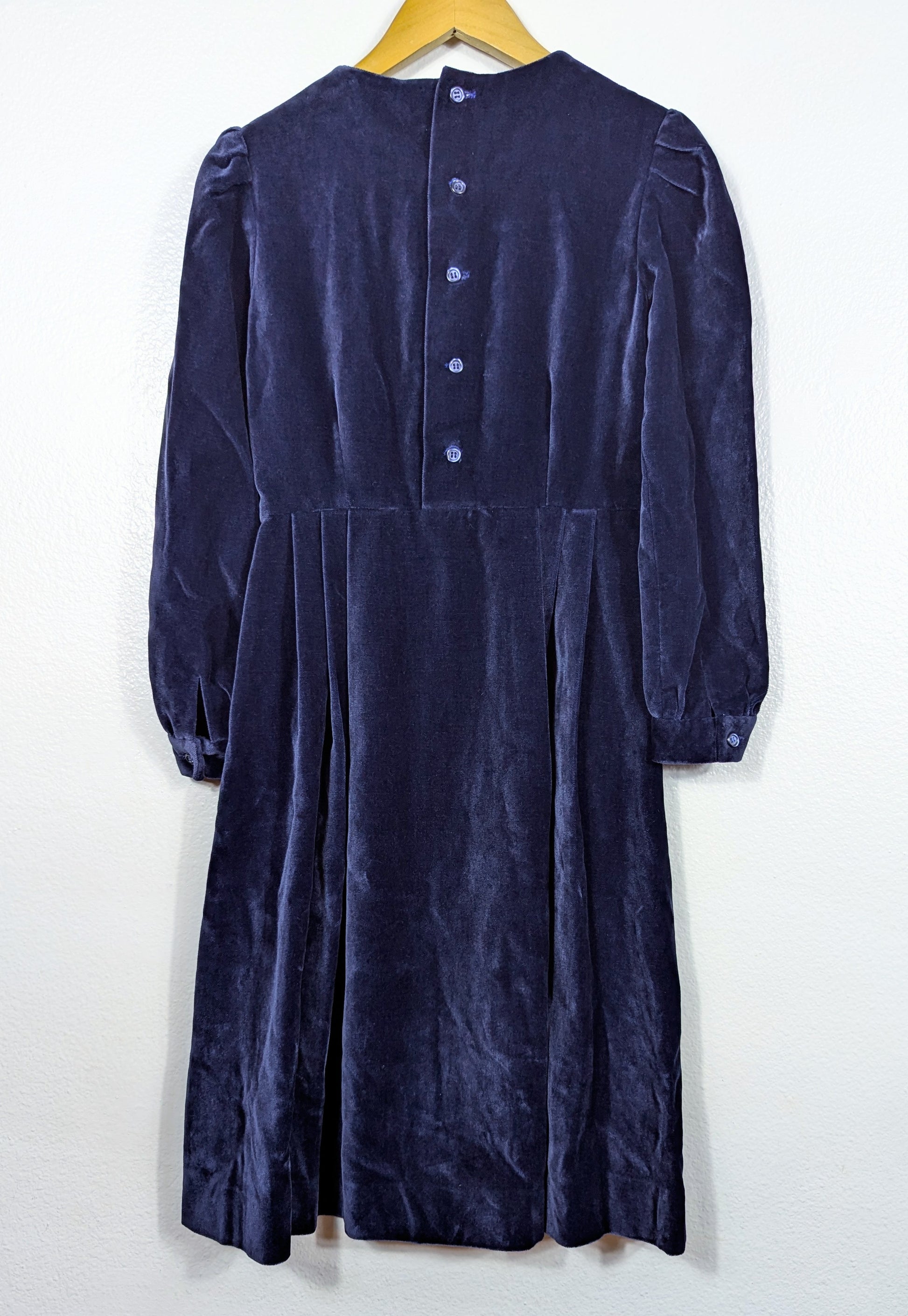 Vtg Matilde Abad Navy Velvet Dress size 9